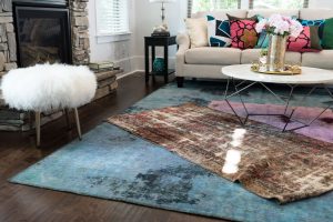 layered vintage rugs