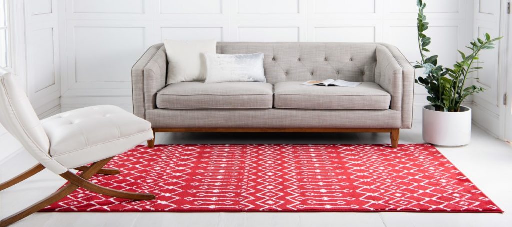 Candy cane colored holiday rug